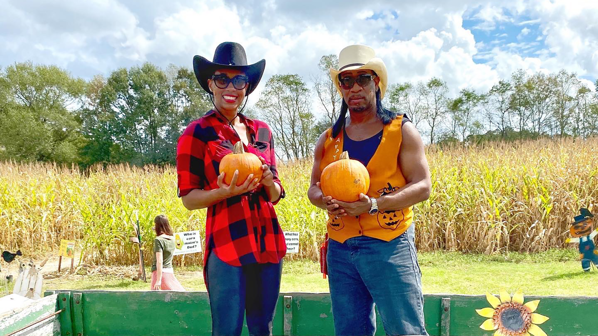 Sheba takes Rockin' Dopsie Jr. from behind the washboard and into the pumpkin patch for Another Vieux this Halloween.