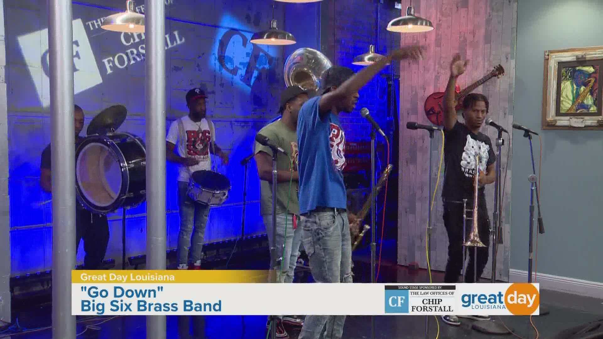 Big Six Brass Band is in the Chip Forstall Sound Stage to give us a preview of their performance at Red Bull Street Kings.