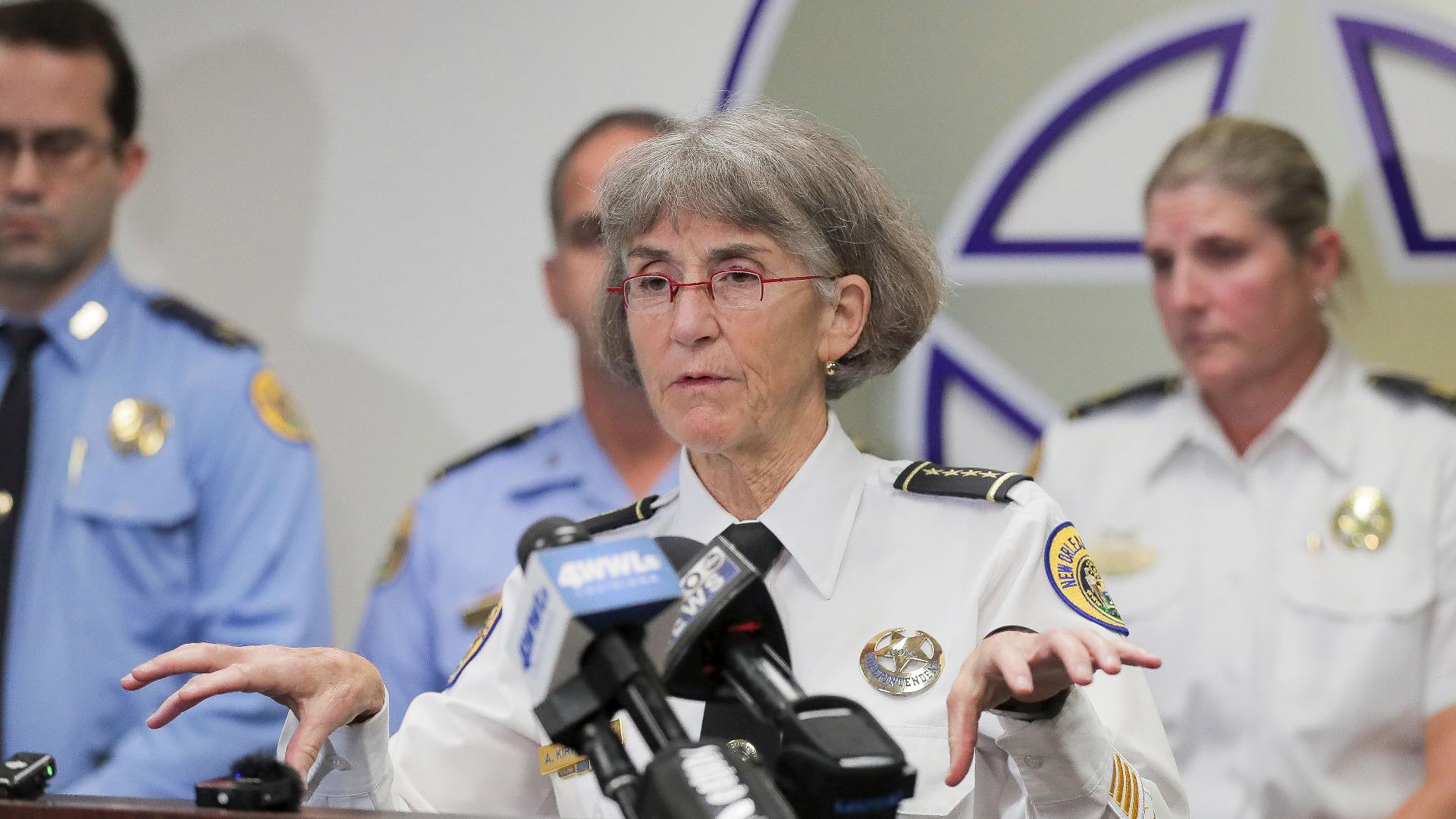 NOPD Chief Anne Kirkpatrick gives an update in the investigations into recent shootings across the city.