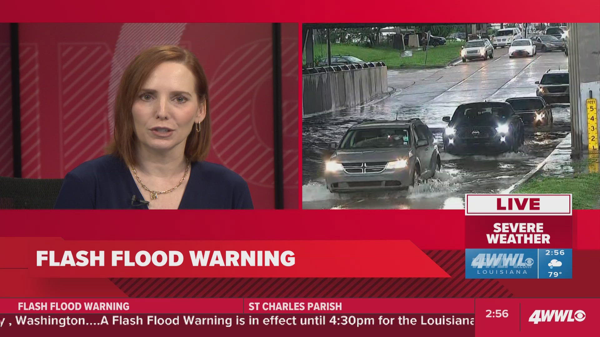 WWL Louisiana's "Severe Weather Team" with the latest on a 'Flash Flood Warning' issued for the New Orleans area until as late at 4:30 p.m. in some areas.