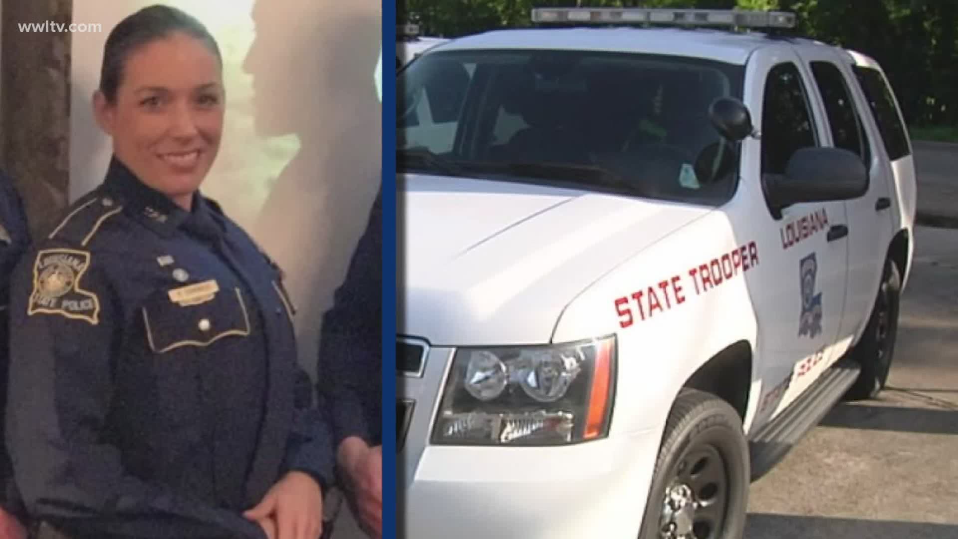 A state police news release said Trooper Kasha Domingue was indicted Thursday by an East Baton Rouge Parish grand jury.