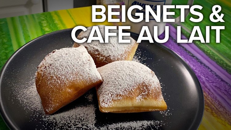 Beignets with a Cafe Au Lait Creme Anglaise