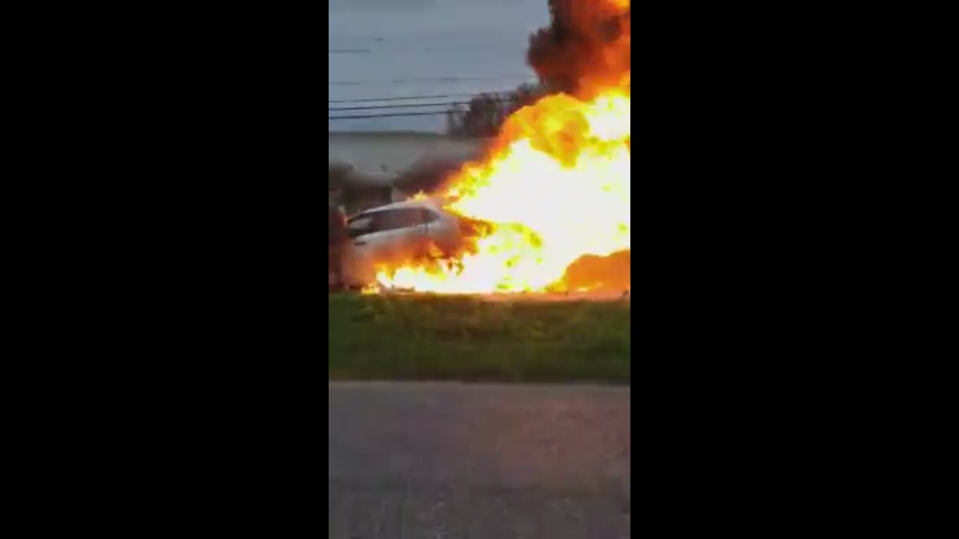 Three Good Samaritans who saw a car on fire, rushed to the scene to pull a driver from the vehicle. Video courtesy: Anita Haley