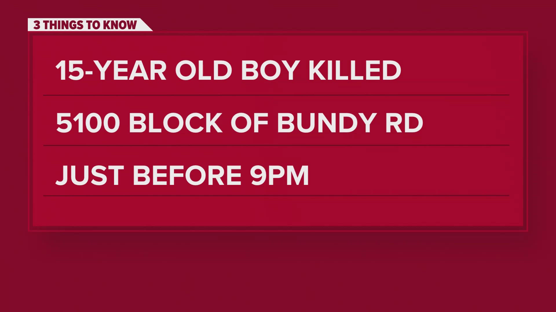 ​Police said the incident happened in the 5100 block of Bundy Road around 8:46 p.m.