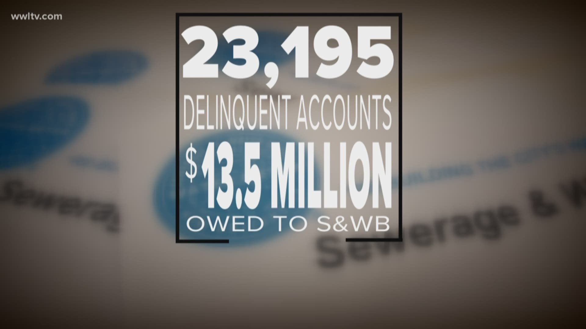 With 23,195 delinquent accounts and another 26,000 accounts under investigation since 2016, the S&WB is feeling the effects of uncollected revenue from their customers.