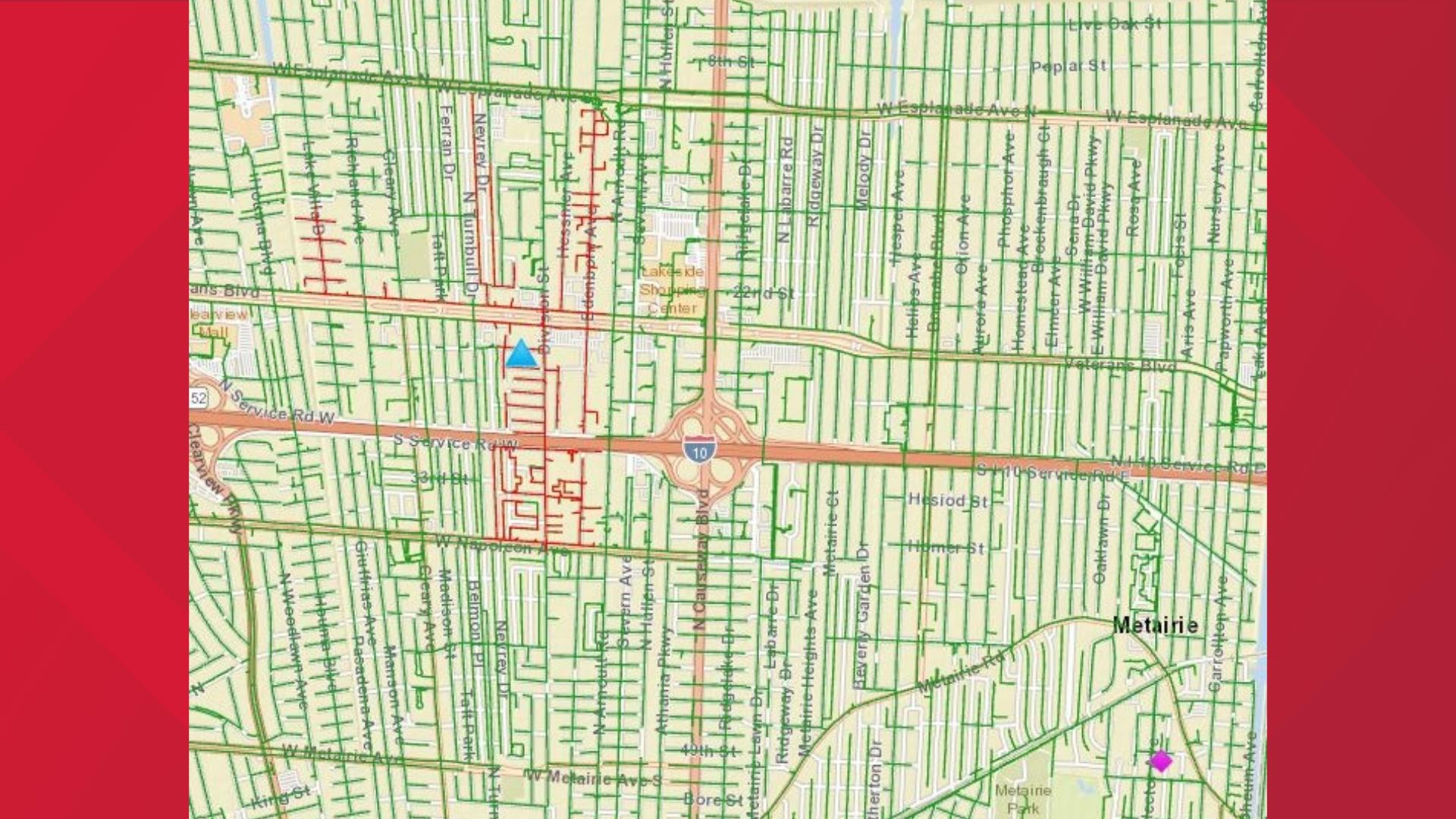 "Equipment on our utility pole has broken," the outage map said.