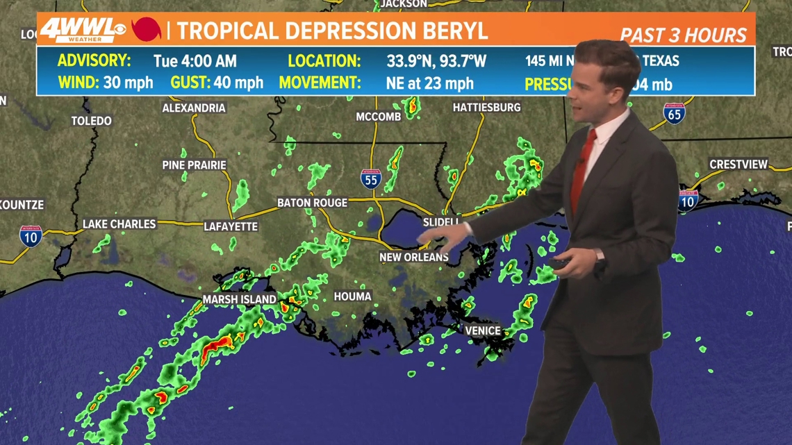 New Orleans Weather Tropical showers Tuesday with less heat