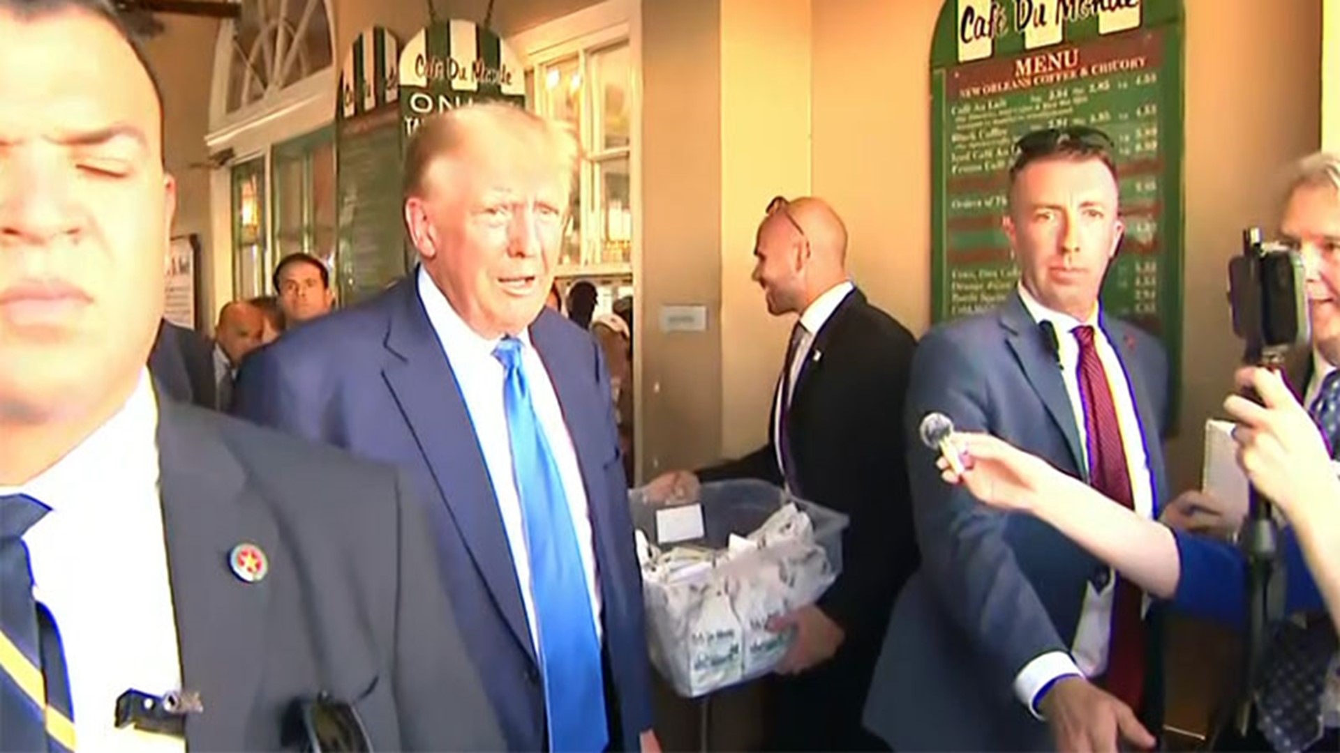 Former President Donald Trump was in Metairie for a fundraising event for his presidential campaign and he made a detour at some point to get beignets.