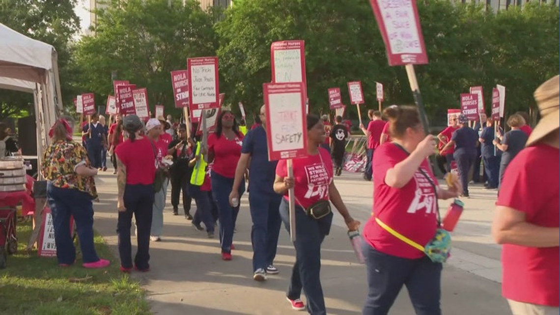 Nurses announce 5-day strike outside UMC New Orleans, allege 'bad-faith bargaining'