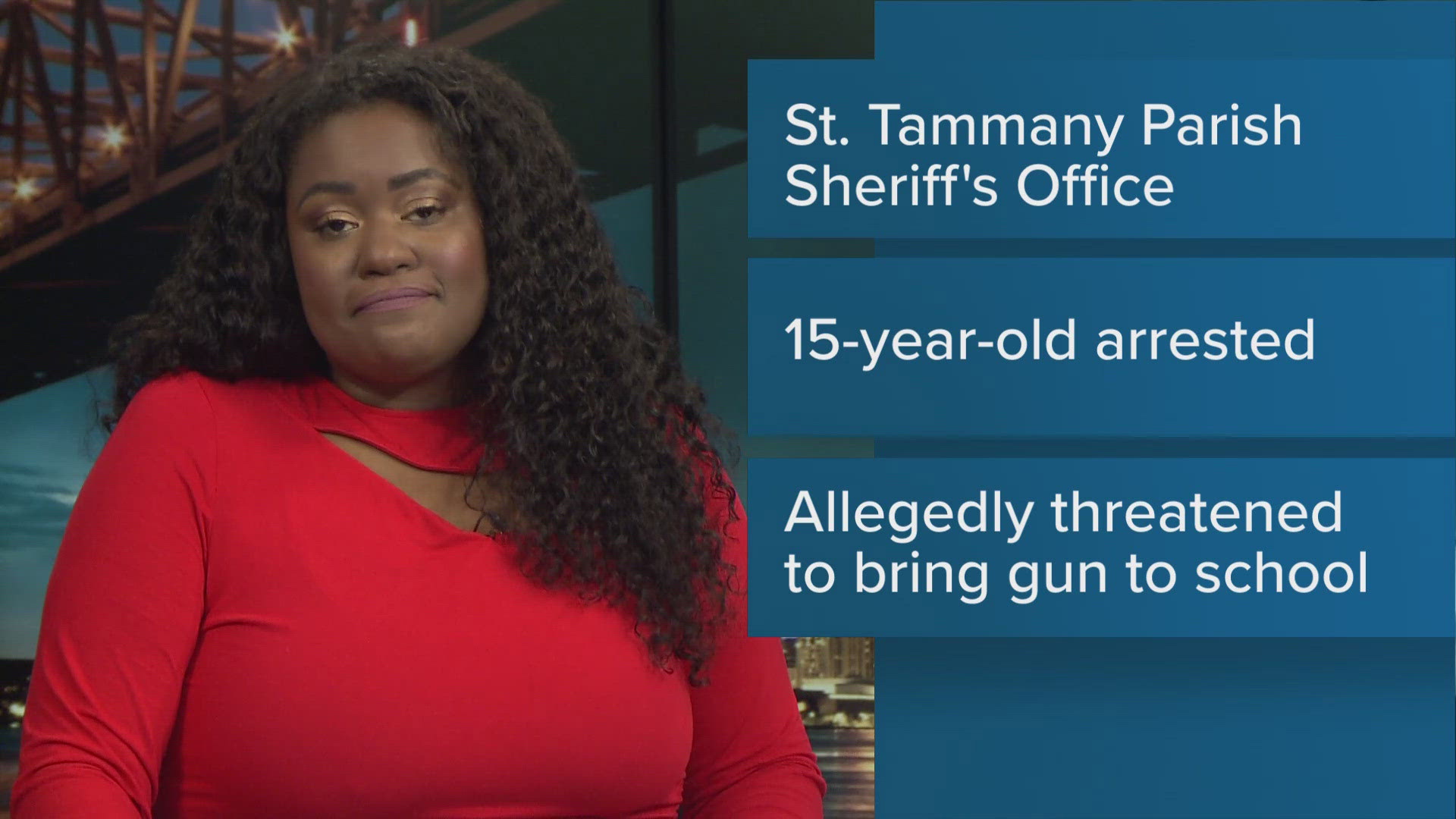 A f 15-year-old boy from Covington has been arrested after the St. Tammany Parish Sheriff's Office says he threatened to bring a gun to school.