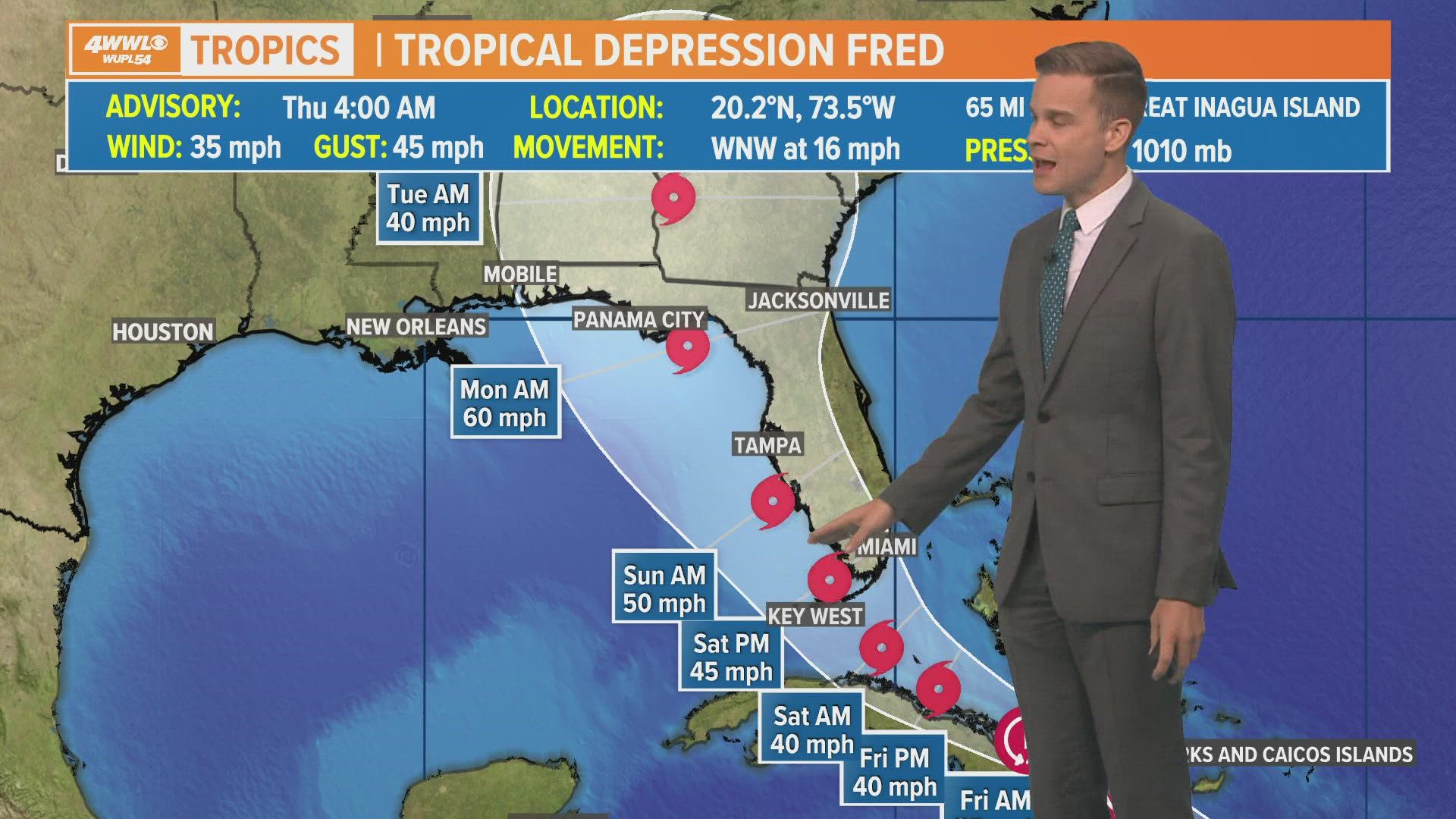 Tropical Depression Fred Weakens As It Moves Toward Gulf Of Mexico Wwltv Com