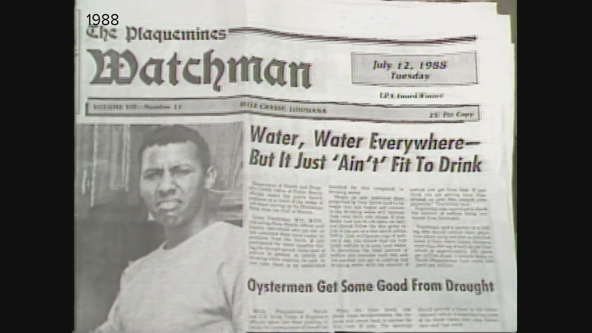 As a saltwater wedge makes its way up the Mississippi, experts are looking to the past including back in 1988 with what was being called the worst wedge in 50 years.