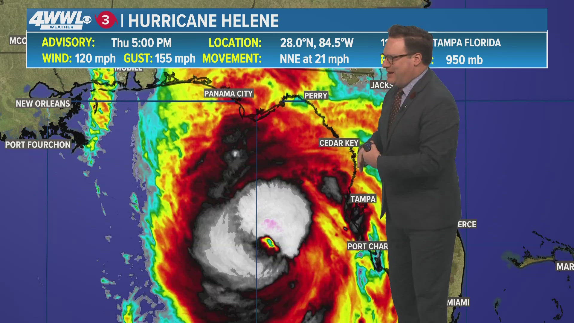 WWL Louisiana Chief Meteorologist with the latest update on Hurricane Helene as it sets sights on Florida landfall on Thursday.