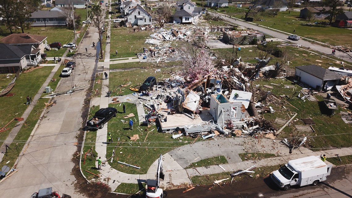 Incredible Drone Video Shows Tornado's Aftermath In Arabi, La. 