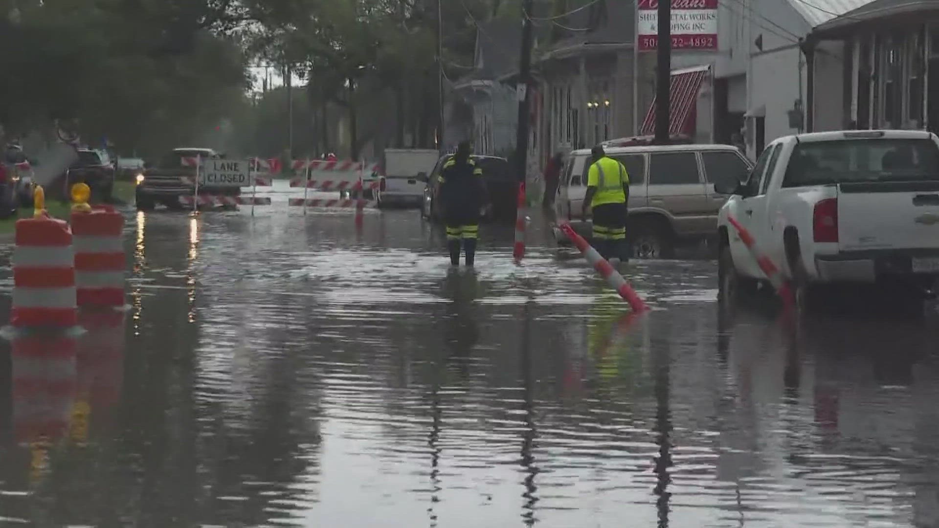 From thunderstorm warnings to flash flood alerts, some roads in New Orleans were impassable Wednesday.