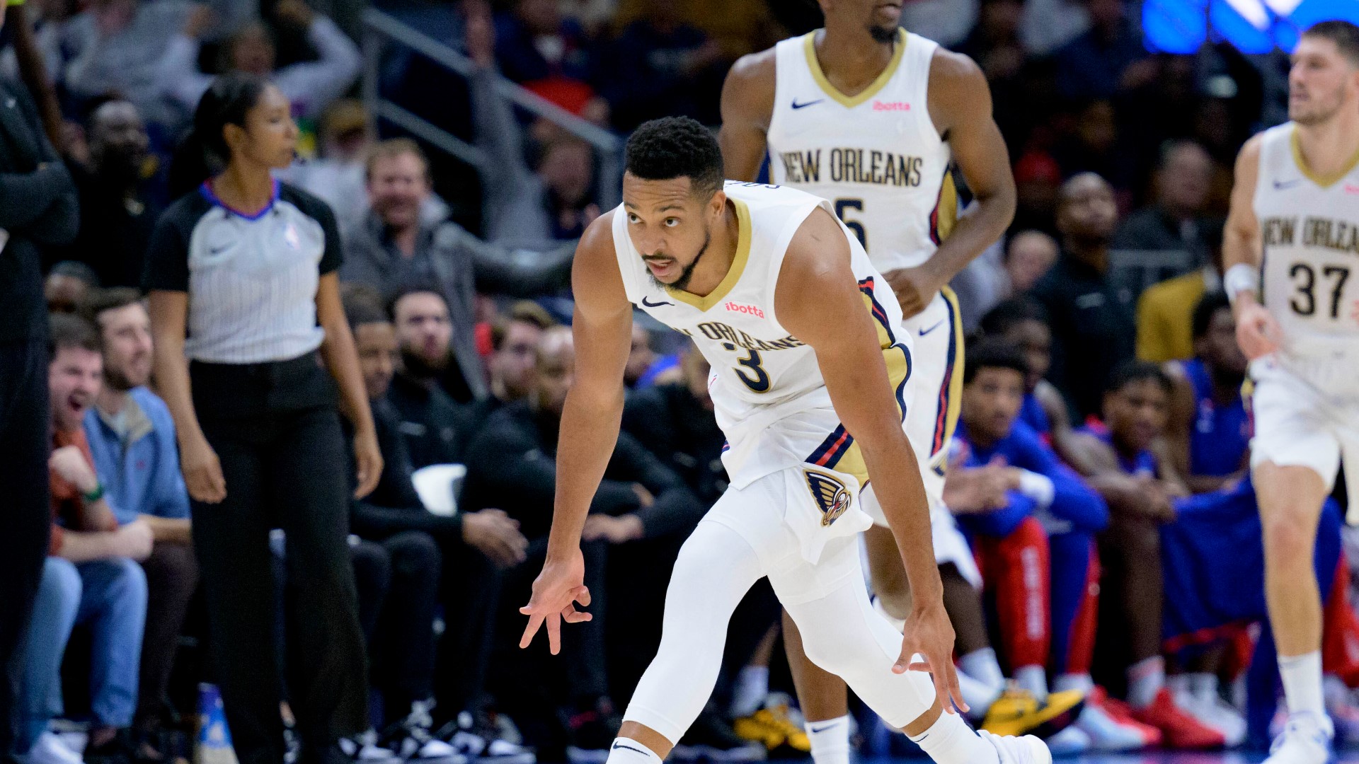 CJ McCollum Scores 32 Points To Lead Short-handed Pelicans Past Pistons ...