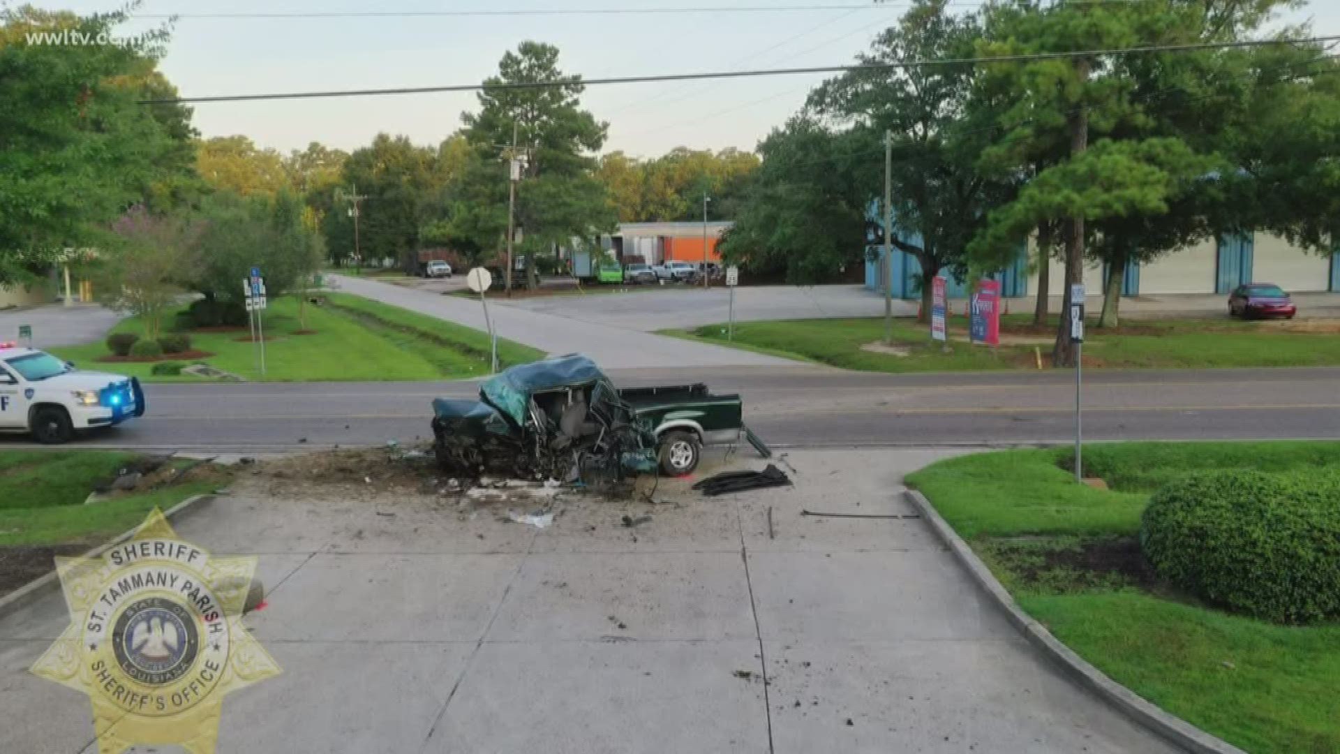 Authorities say two 16-year-olds reported missing from Covington and Lafourche Parish were found after crashing a stolen pickup truck in Mandeville Wednesday morning.