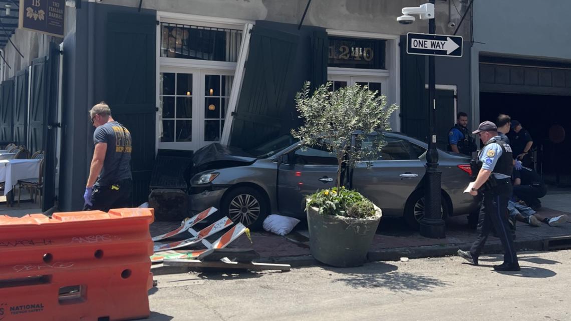 Car crashes into The Italian Barrel in the French Quarter