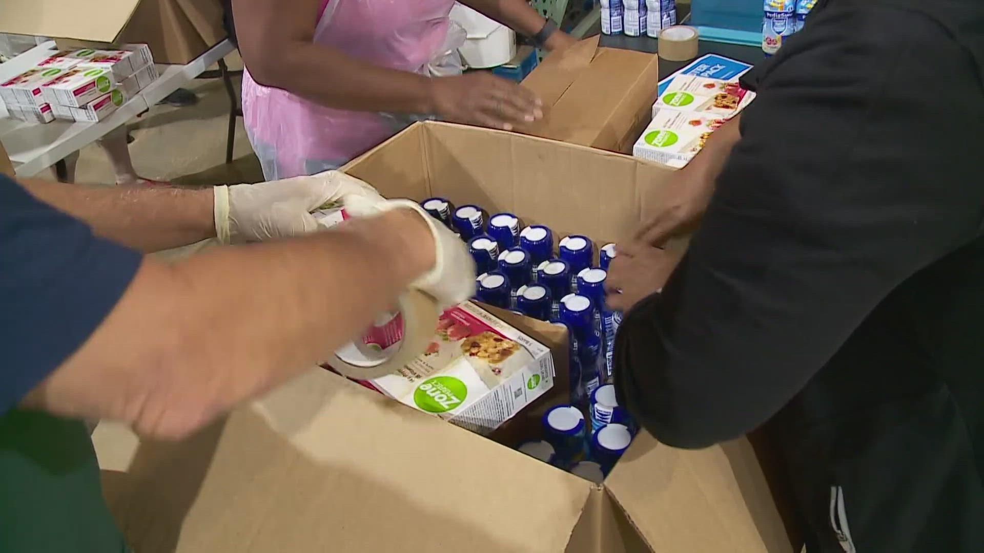 The emergency kits have enough food to sustain an individual or a family for three days. It's an essential disaster relief tool for Second Harvest.