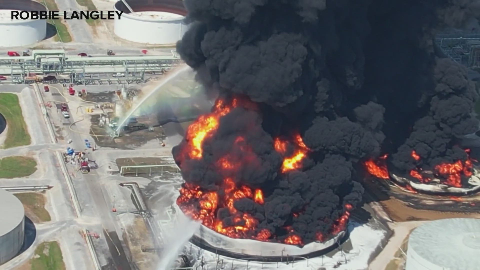 It started shortly before 7, Friday morning near a pair of tanks that store naphtha which is a component in the production of gasoline.