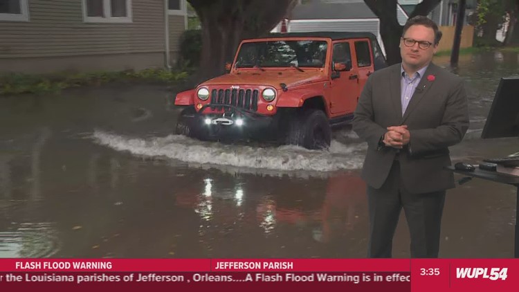 Don't drive during street flooding in New Orleans