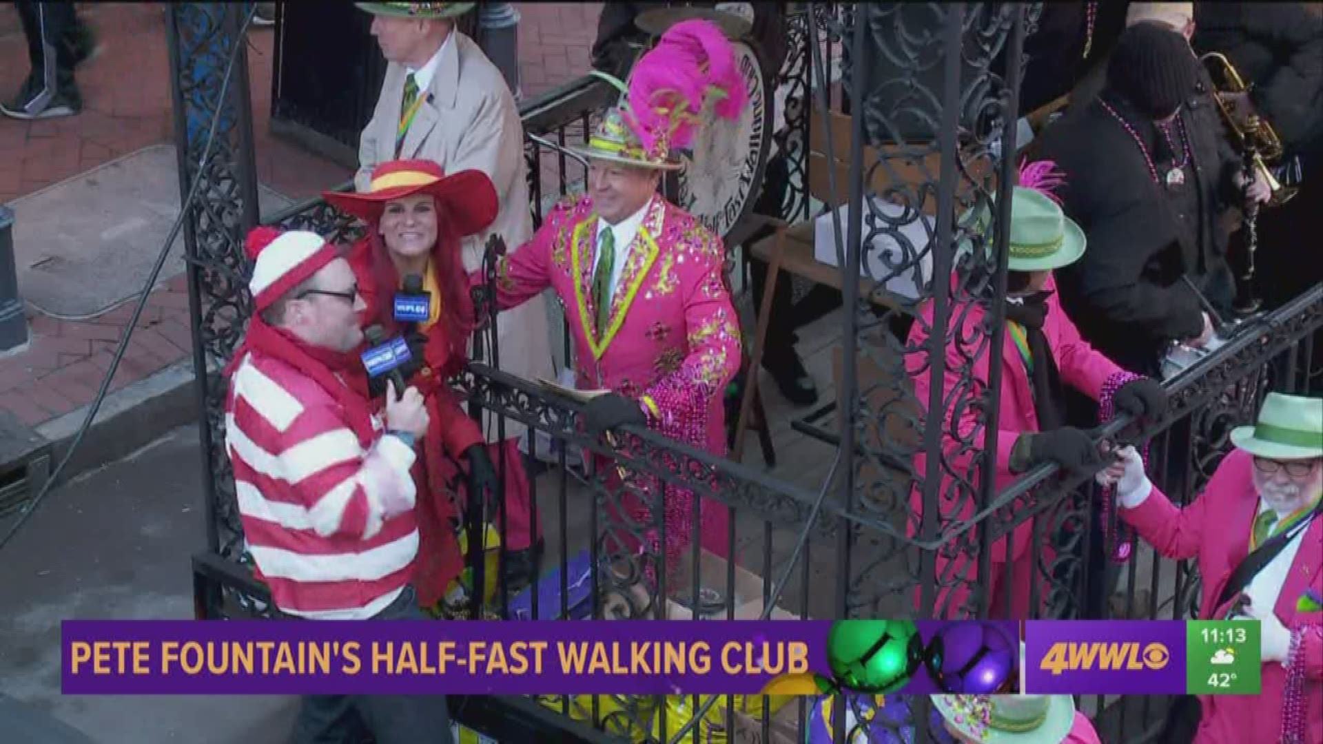 Pete Fountain's Half-Fast Walking Club makes it's traditional appearance on Mardi Gras Day 2019. The club was started 59 years ago.