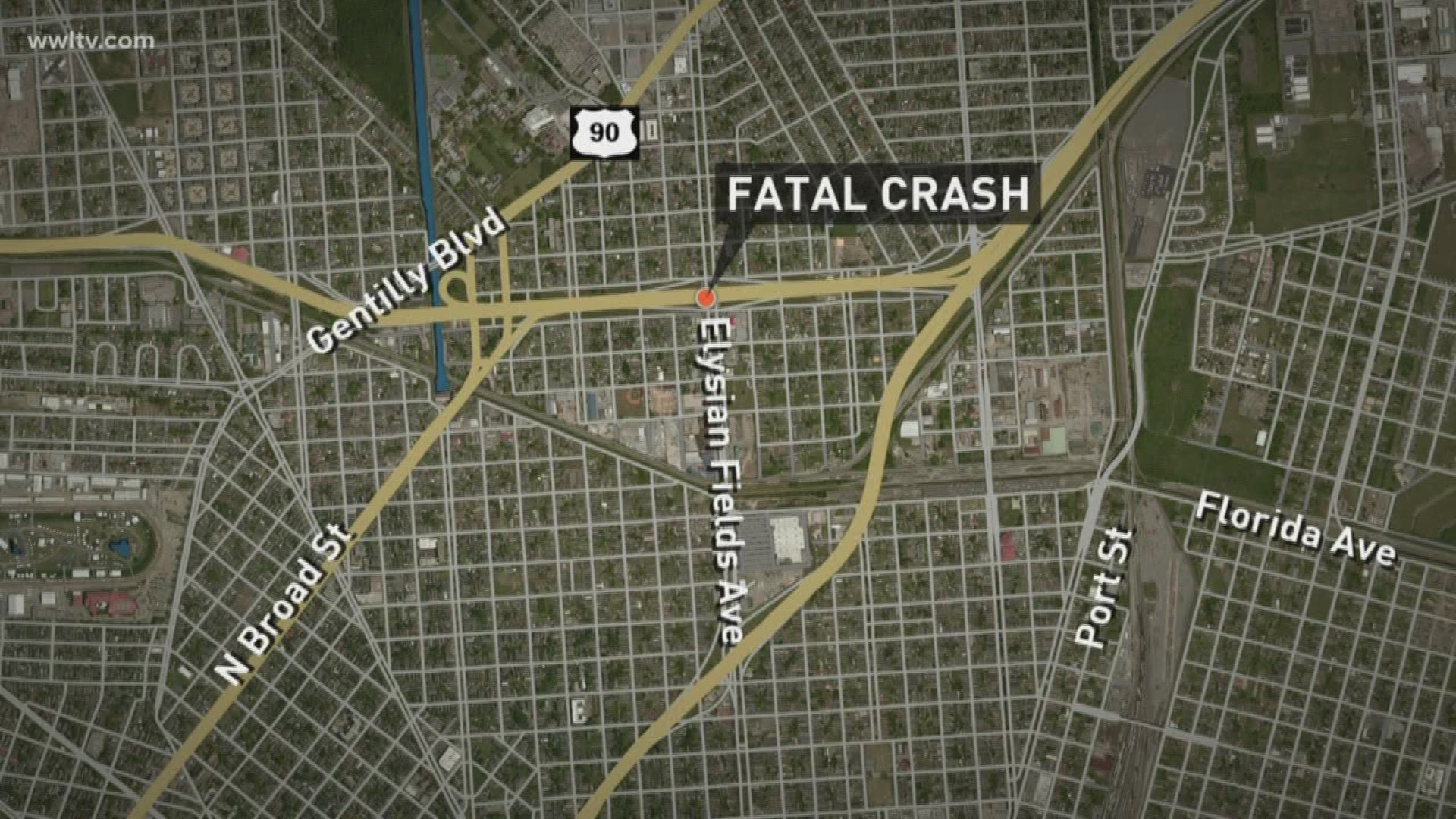 Police say a man was struck and killed by a passing car near the intersection of I-610 West and Elysian Fields Avenue Saturday morning.