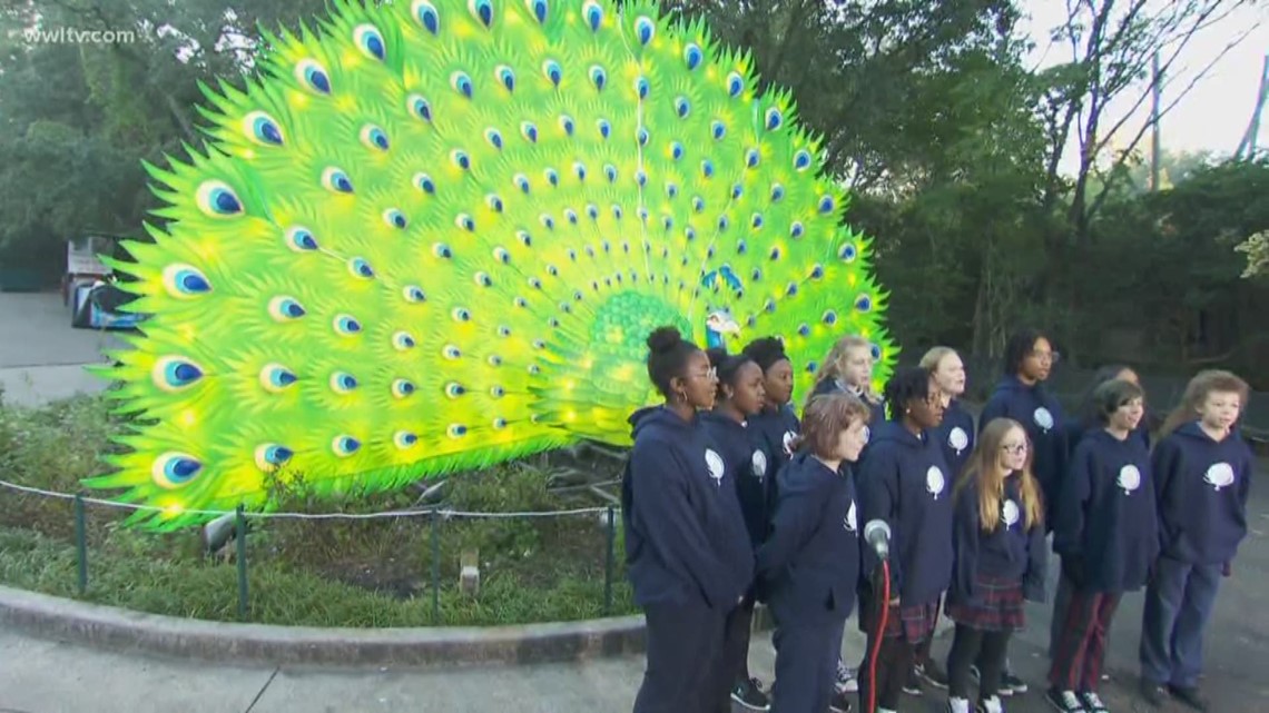 The Lite Brite display at the Audubon Zoo Lights