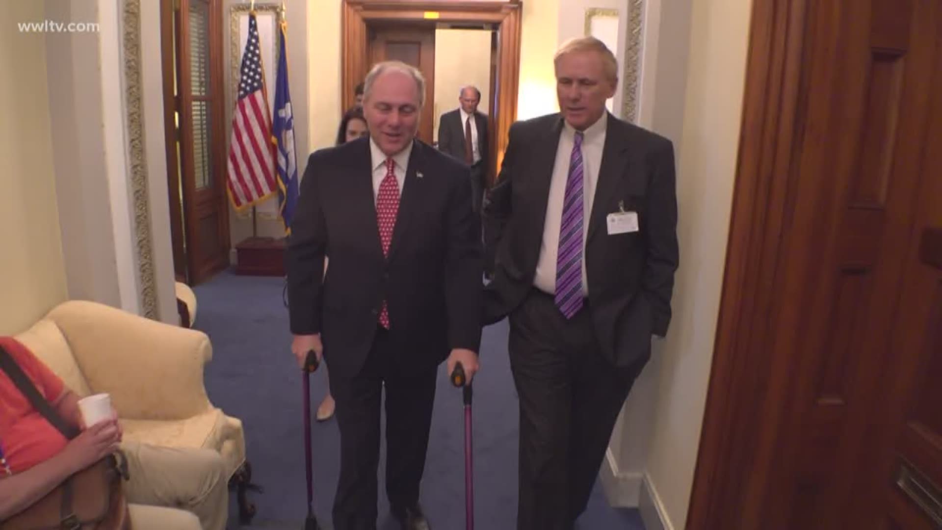 Scalise has made remarkable progress in his recovery from a gunshot wound that almost took his life during a Republican baseball practice last summer.