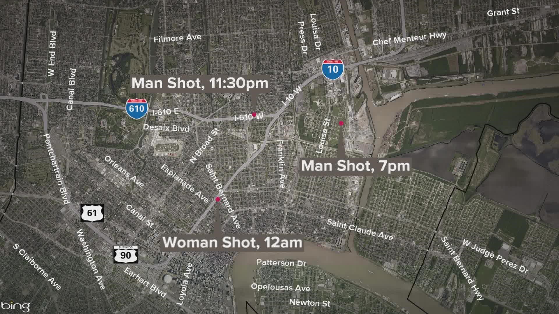 5 shot in 5 hours in New Orleans on Sunday.