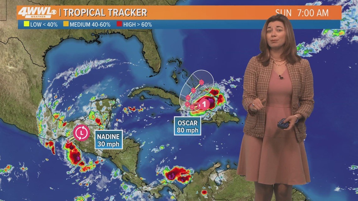 Sunday 7 am Tropical Update Nadine moves into Central America, Oscar