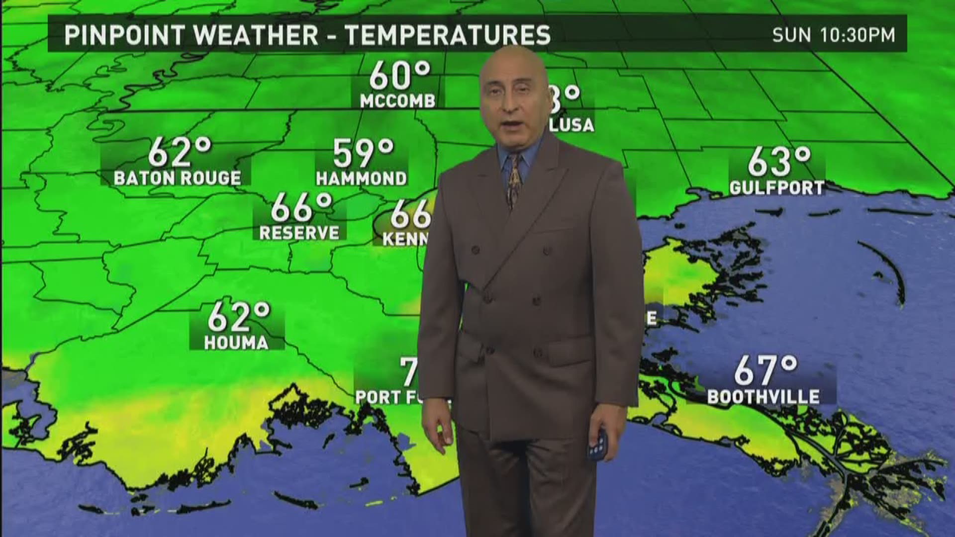 Chief Meteorologist Carl Arredondo and the Sunday night weather