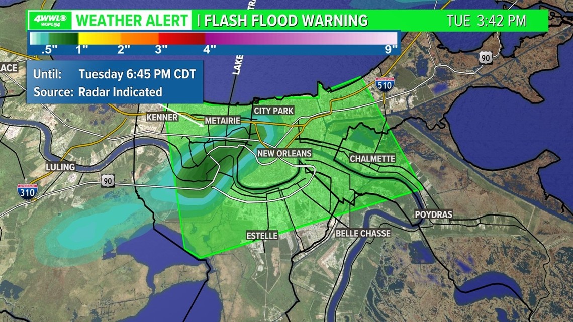 Flash Flood warning issued for New Orleans until Tuesday evening ...