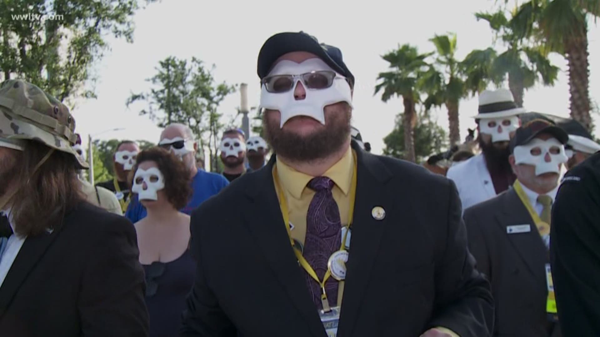 "I wear the mask because to me, it helps represent the fact that the costs of war are so deep."