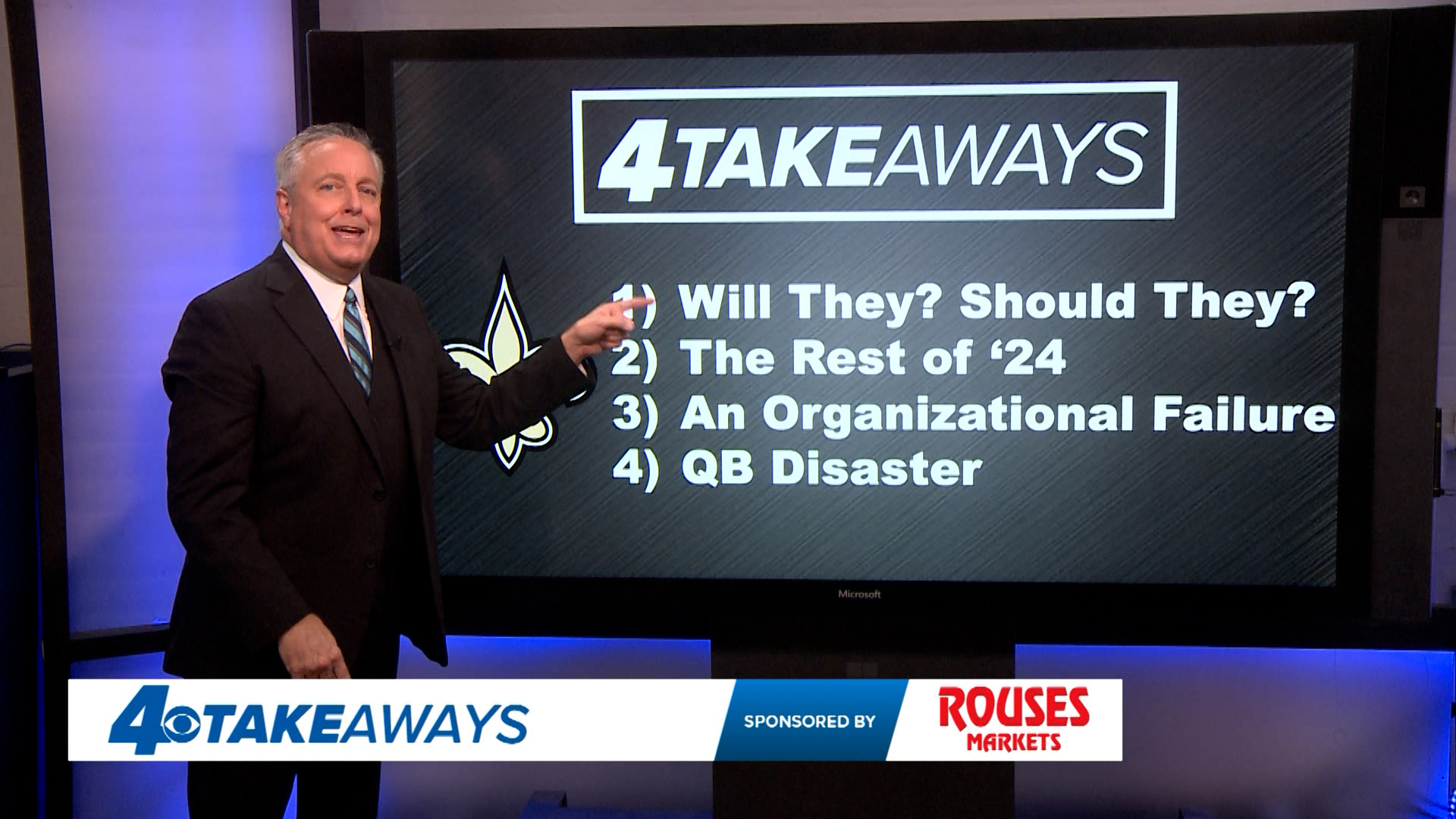 WWL Louisiana sports director Doug Mouton has four takeaways from the Saints' sixth straight loss of the season – a first since 2005.