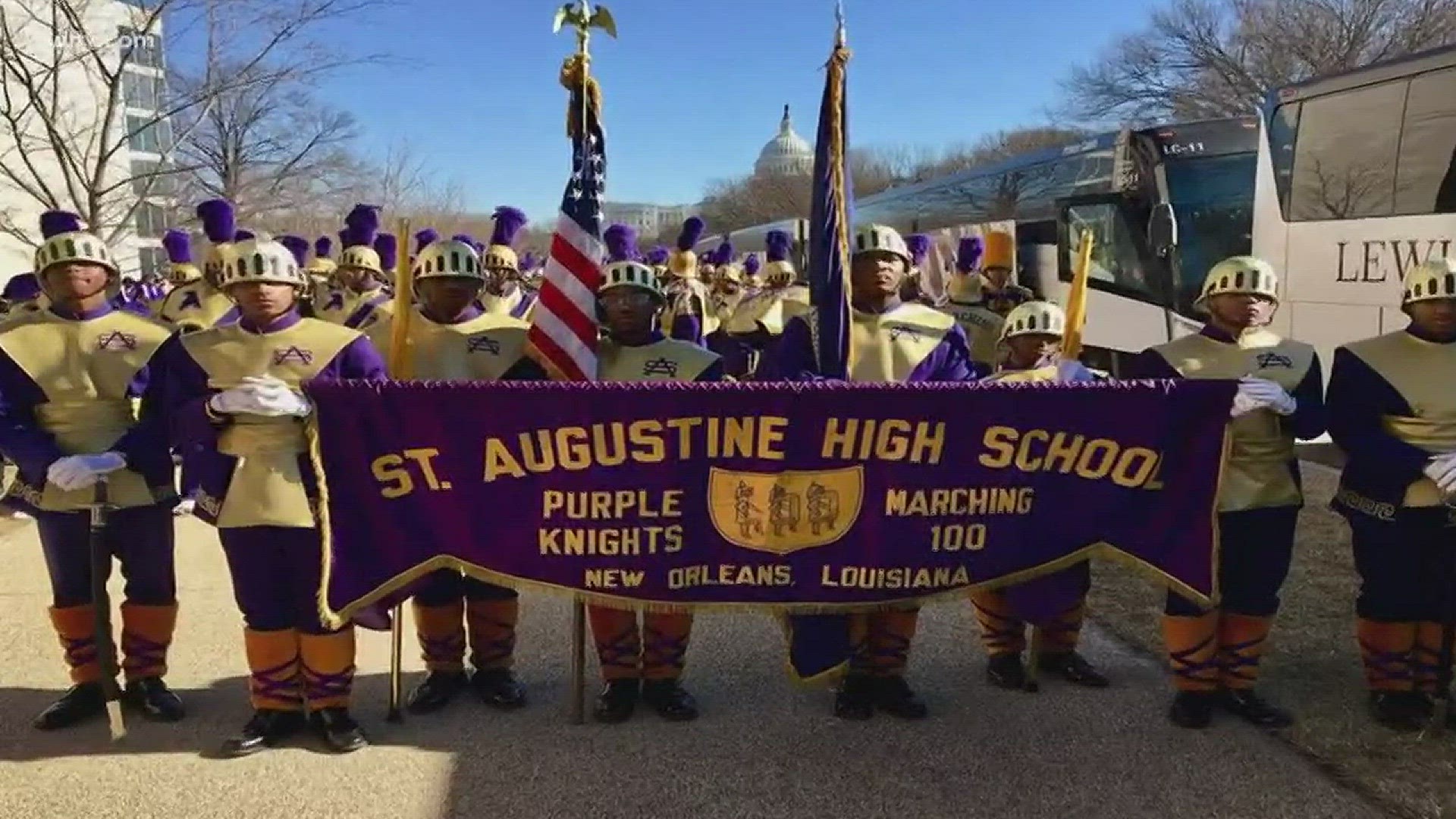 The St. Augustine's marching band embarked on an historic trip.