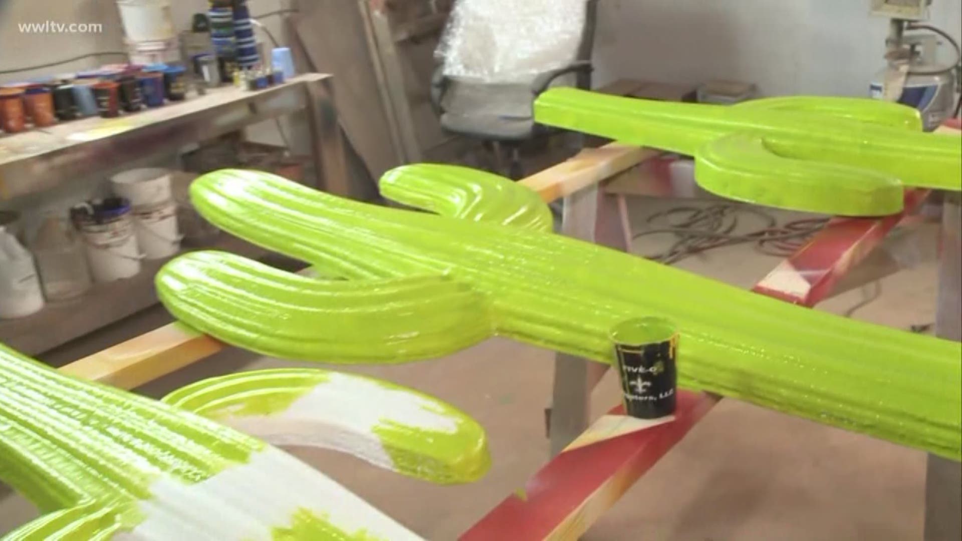 Meghan Kee takes us to Mardi Gras World to get a sneak peek of the floats being built for this years Carnival season.