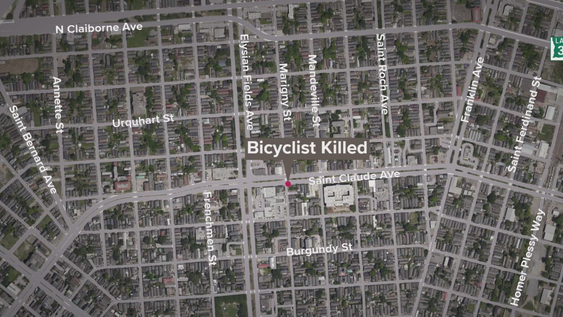 Police say 36-year-old Darren Mcintosh was driving westbound on St. Claude Avenue when hit the bicyclist.