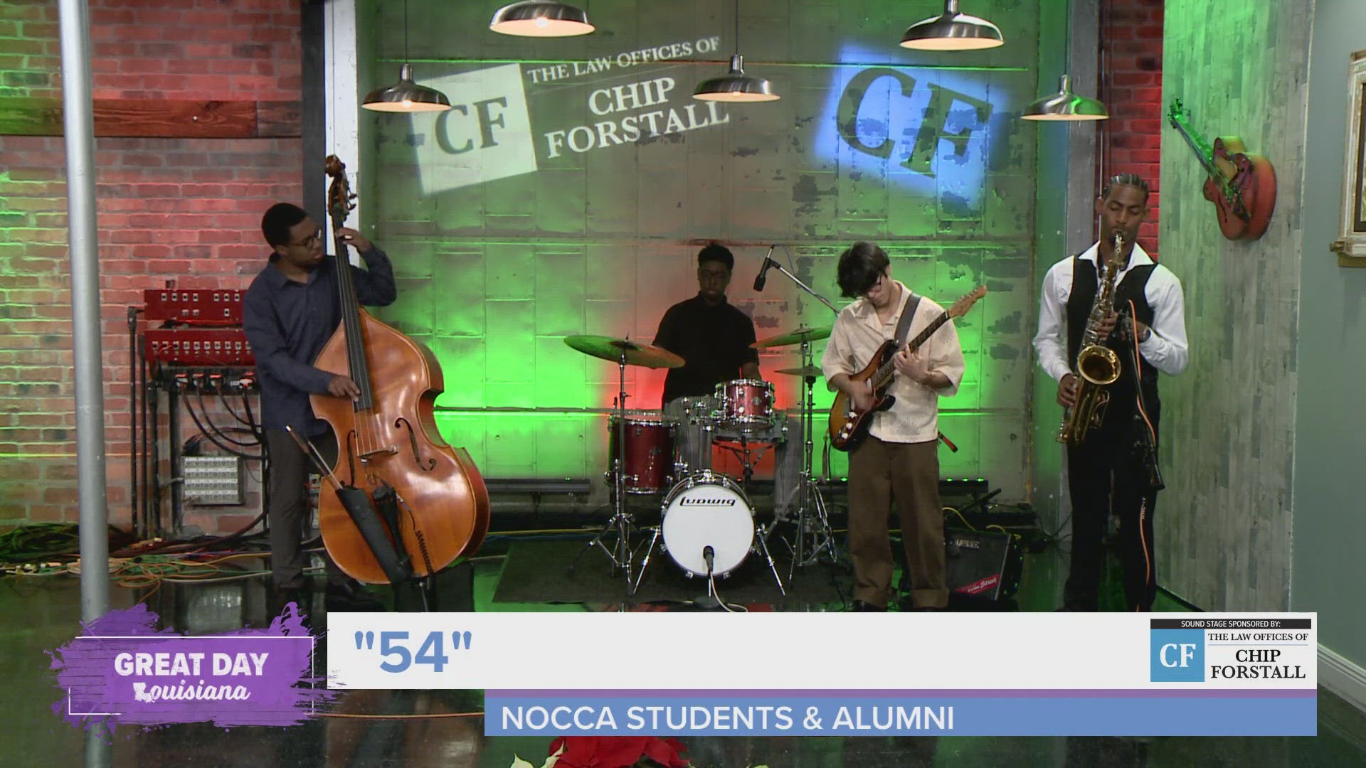 We enjoy another song from the talented NOCCA students and alumni hanging out in our Chip Forstall Sound Stage.