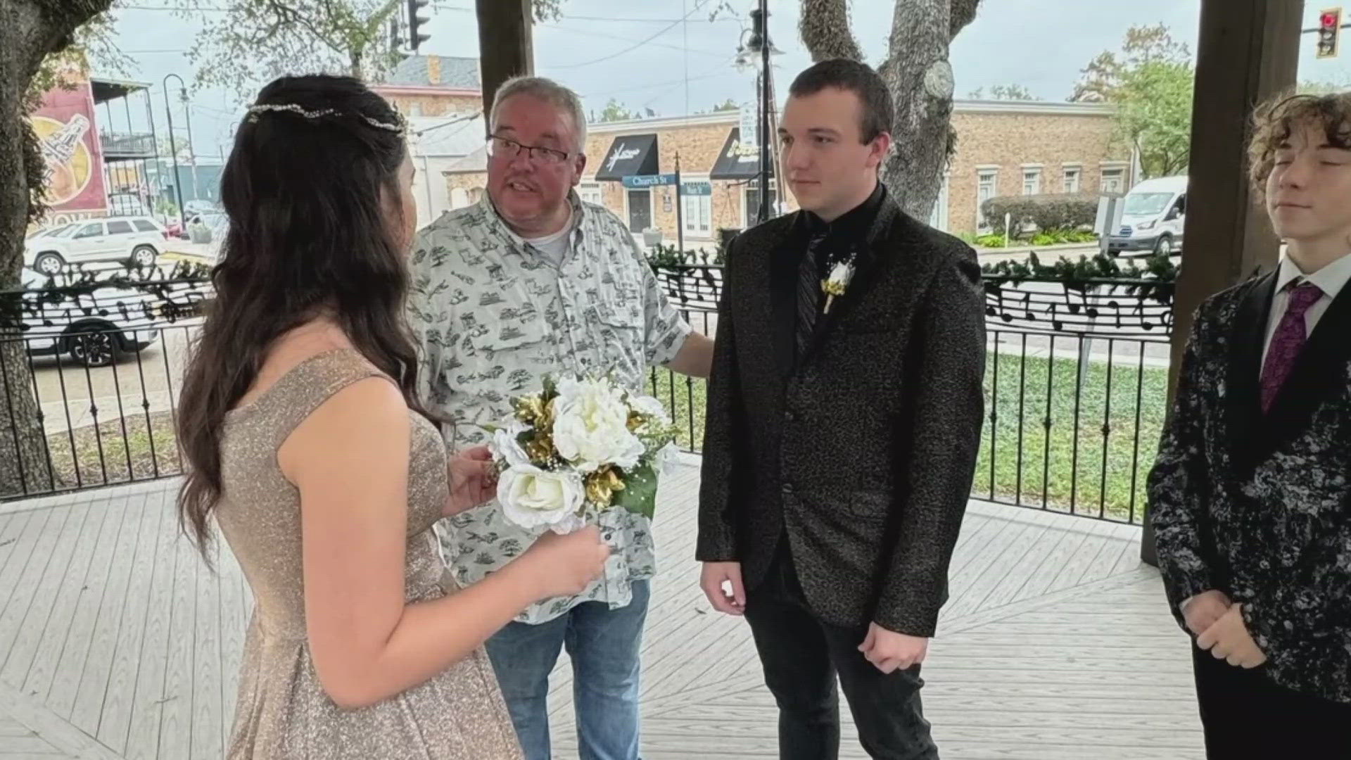 When a military couple from Houma needed to tie the knot quickly, a parish leader happened to be eavesdropping and stepped up to the altar.