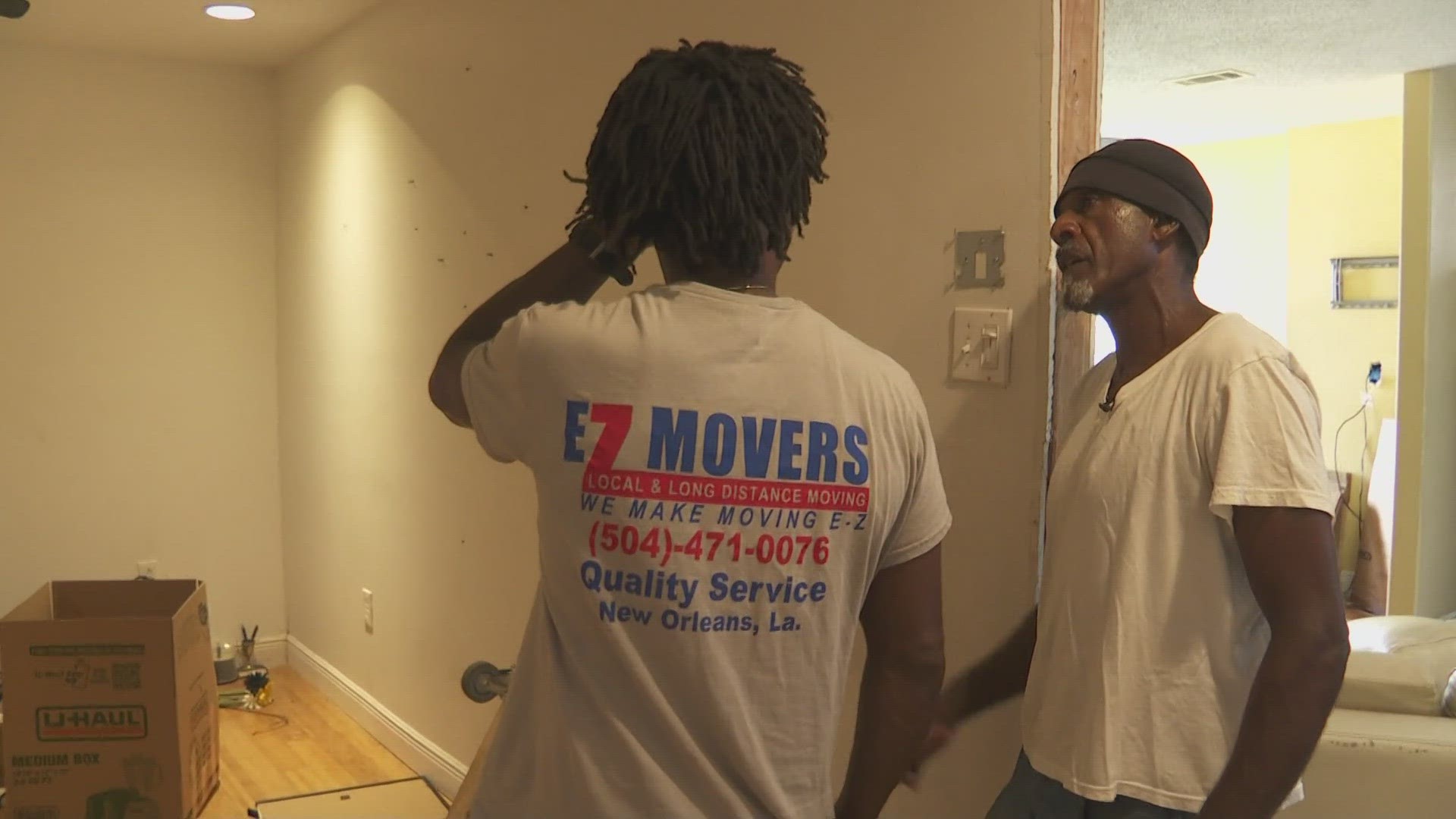 We drove to the 9th ward, where a resident who has been at the forefront of the fight finally got his moving day.