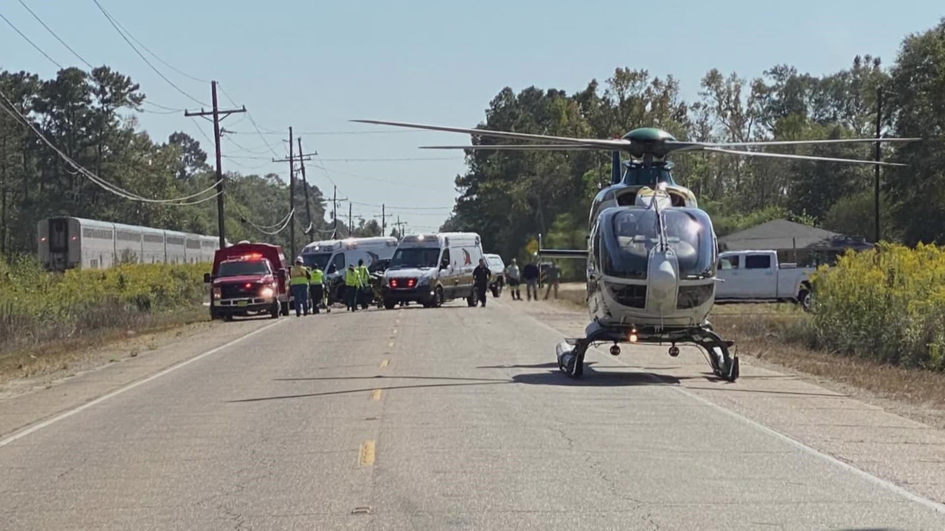 The sheriff's office said that nobody on the train was hurt.