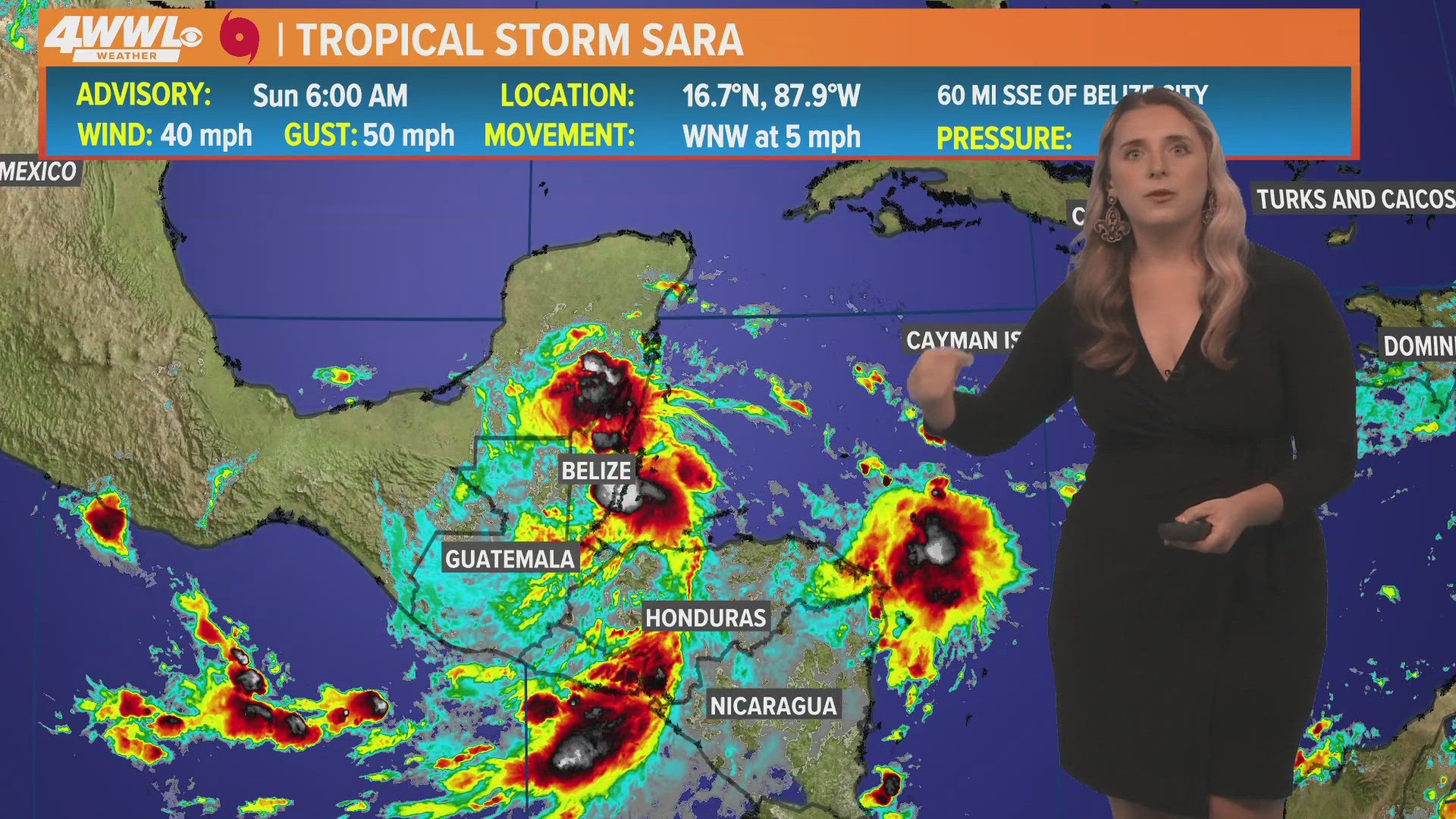 Sara lingers in Central America this weekend with some remnant moisture entering the Gulf this week.