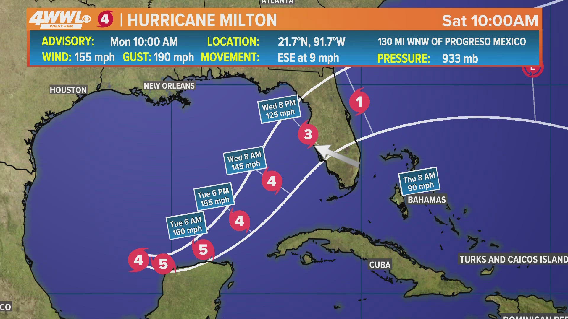 WWL Louisiana meteorologist Payton Malone with the latest update on Hurricane Milton and your local New Orleans-area weather for Monday, Oct. 7, 2024.