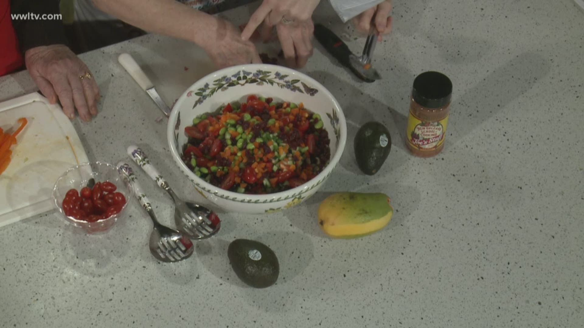 The Nola grandmas are in the kitchen with a refreshing Black Eyed Pea Salad