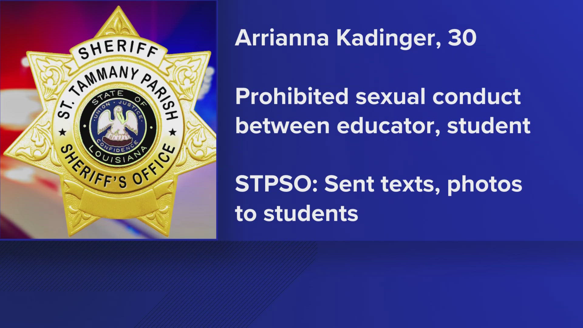 For the second time this week a St. Tammany Parish teacher has been arrested for inappropriate contact with students. This time in Pearl River.