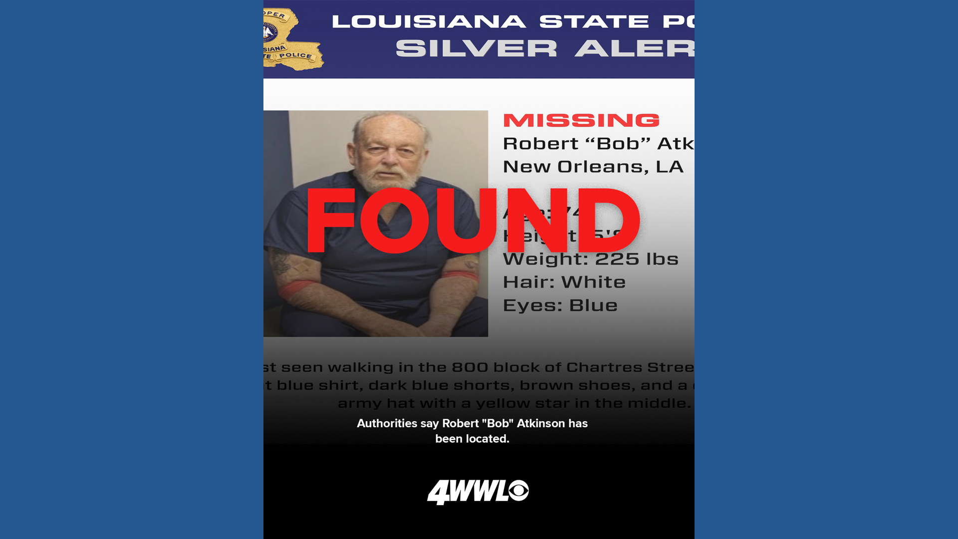 Found: Silver Alert canceled for missing New Orleans man | wwltv.com