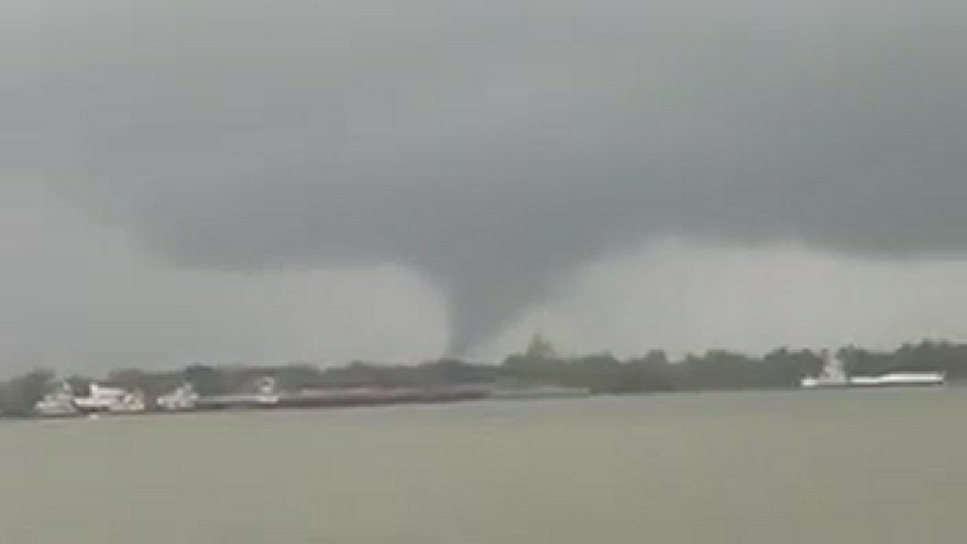 For the second time in a year, a tornado touched down in New Orleans and crossed the Mississippi River into Arabi, La.