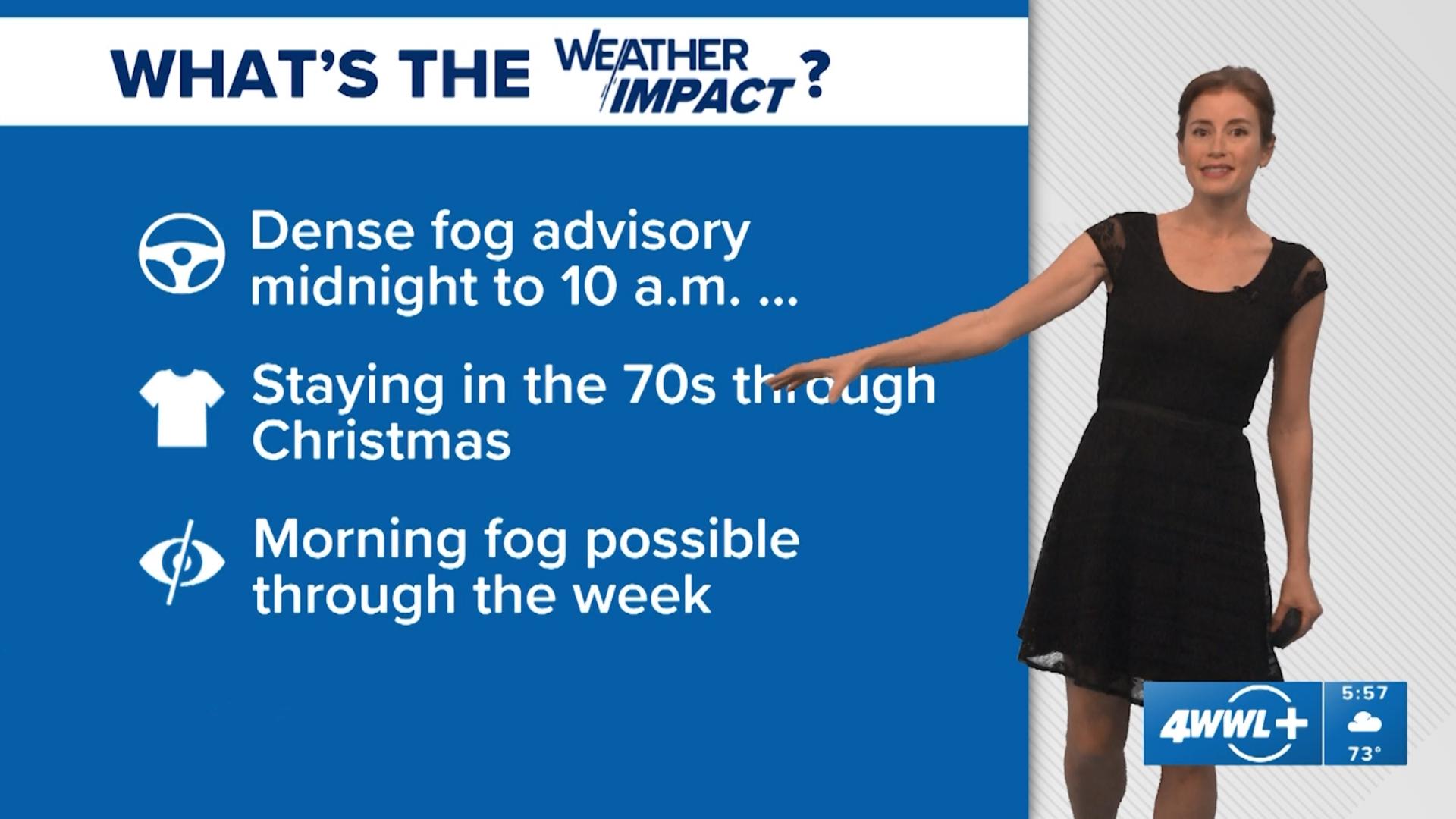 New Orleans Weather 6pm: Dense fog possible Monday morning, warm ...