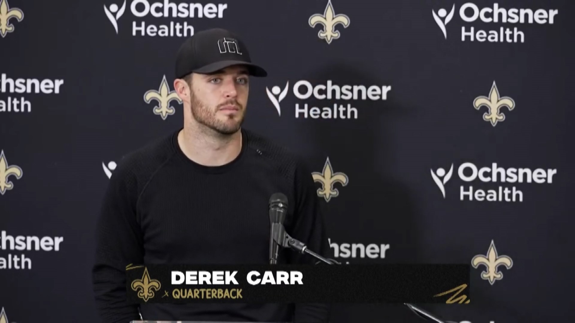 Saints QB Derek Carr talks team's mentality with two regular-season games remaining following loss in Los Angeles against the Rams on Thursday, Dec. 21, 2023.